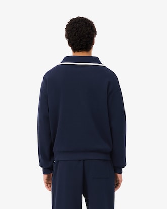 Loose Fit Half-Zip-Sweatshirt mit Brust-Badge
