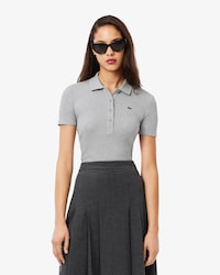 Slim Fit-Polohemd L.12.D aus gerippter Baumwolle