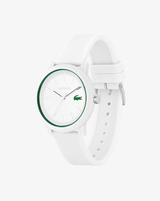 LACOSTE 12.12 Herrenuhr mit weißem Silikonband
