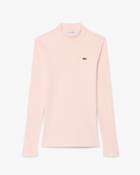 Slim Fit-T-Shirt mit langen &Auml;rmeln und hohem Kragen