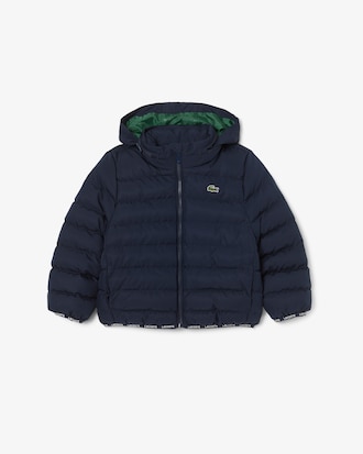 Puffer-Jacke aus Diamant-Taft mit Kapuze