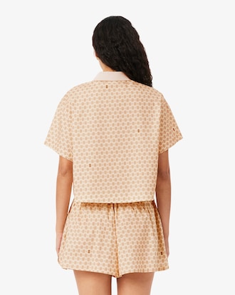 Oversized-Polohemd mit Tennis-Print