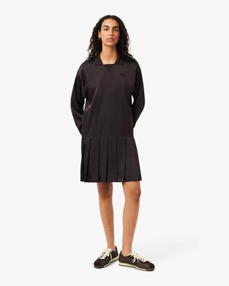 Polo-Faltenkleid aus Satin