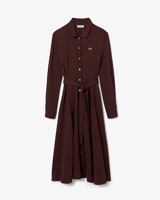 Polokleid aus Petit Piqu&eacute; mit G&uuml;rtel