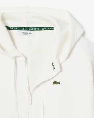 Hoodie aus Piqu&eacute; mit Rei&szlig;verschluss