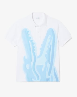 Classic Fit-Polohemd aus Piqu&eacute; mit Print