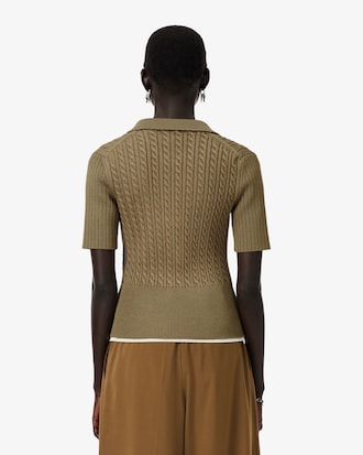 Pullover Runway mit Polokragen und Zopfmuster