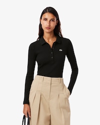 Slim Fit-Polohemd L.12.D aus gerippter Baumwolle