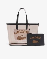 Große transparente Tote Bag Anna mit genarbtem Effekt