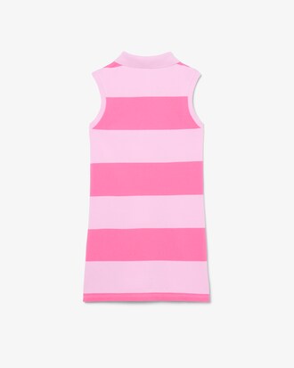 Gestreiftes, &auml;rmelloses Polokleid aus Petit Piqu&eacute;