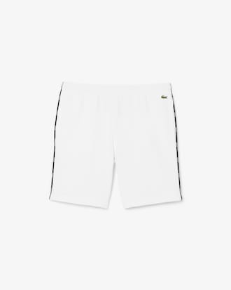 Shorts aus Baumwollfleece mit Logo-Einfassung