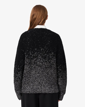 Cardigan aus Jacquard mit Metallic-Ombr&eacute;-Effekt