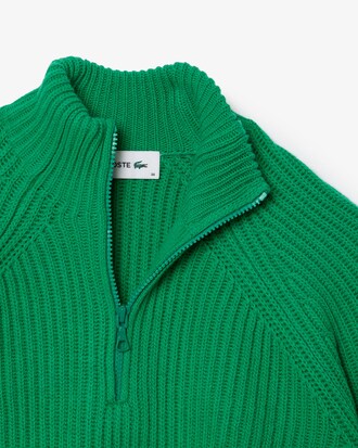 Pullover aus Wolle mit Perlmuster und Reißberschluss