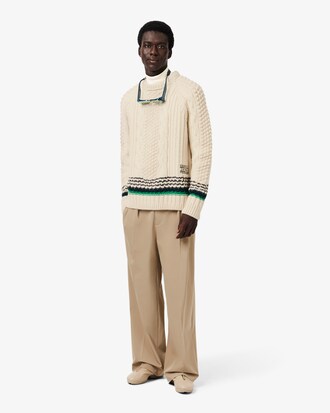 Runway Pullover aus Jersey mit hohem Kragen und Streifenmuster