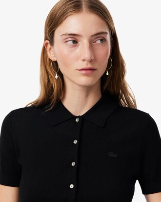 Regular Fit-Polohemd aus Jersey mit Kaschmir und Strass
