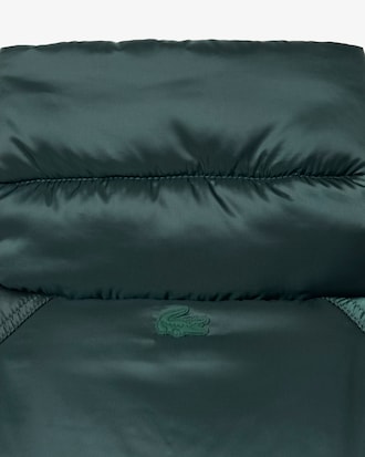 Lange, schimmernde Puffer-Jacke Runway