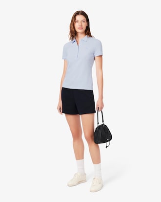 Slim Fit Damen LACOSTE Poloshirt aus Stretch-Baumwoll-Piqu&eacute;