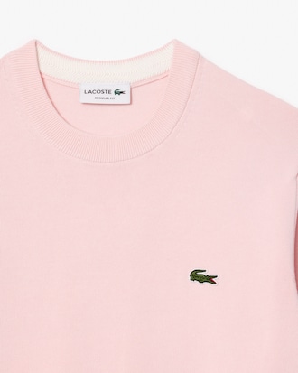 Einfarbiger Pullover aus Baumwolle mit Rundhalsausschnitt