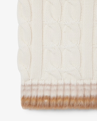 Ärmelloser Pullover aus Wolle mit Zopfmuster