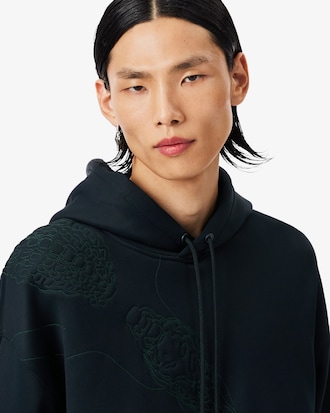 Hoodie Runway mit gesticktem Krokodil