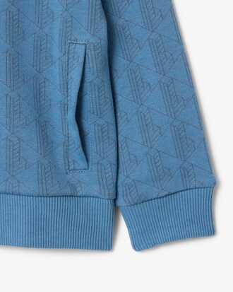 Fleece-Hoodie mit Rei&szlig;verschluss und Monogramm