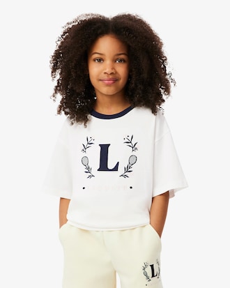 T-Shirt aus Baumwolle mit kontrastierendem Badge