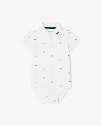 Baby-Body aus Piqué mit Kroko-Print