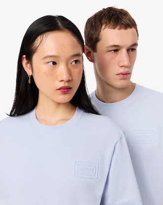 T-Shirt aus Baumwolljersey mit tiefgepr&auml;gtem Branding