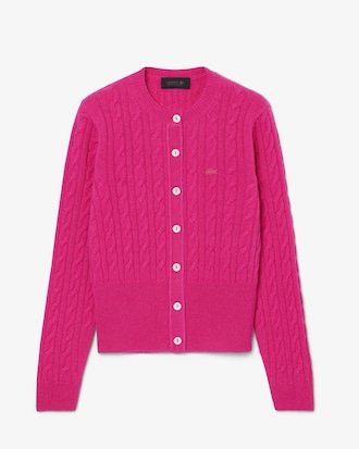 Cardigan Runway aus Kaschmir mit Zopfmuster