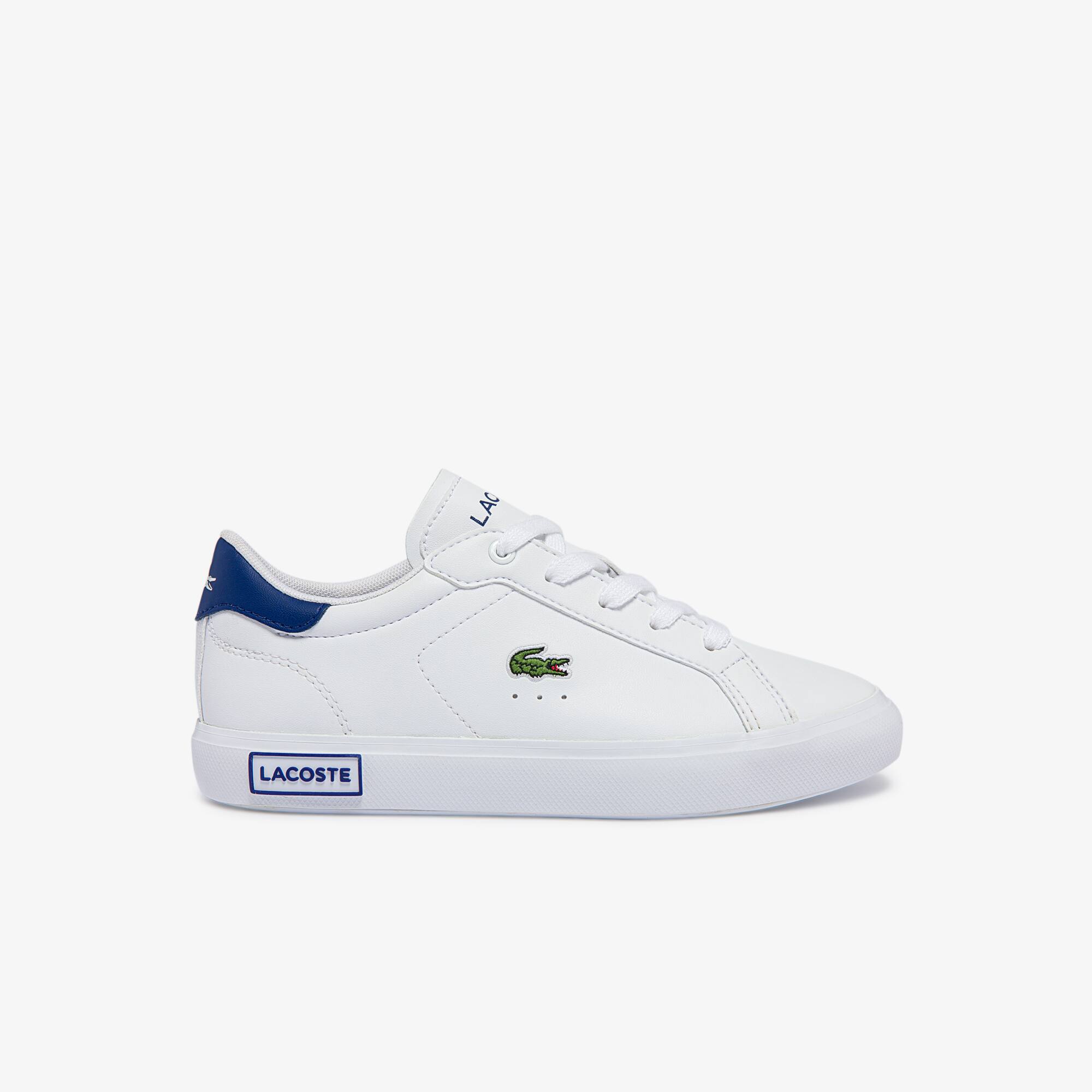 Kinder-Sneakers POWERCOURT aus Synthetik mit hervorgehobener Ferse - Kinder  - Neu 2022 | Lacoste