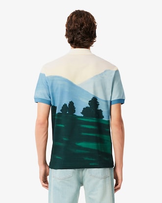 Classic Fit-Polohemd aus Mini-Piqué mit Print