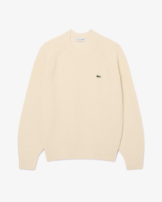 Pullover aus dicker kardierter Wolle mit Rundhalsausschnitt