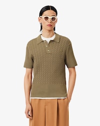 Pullover Runway mit Polokragen und Zopfmuster