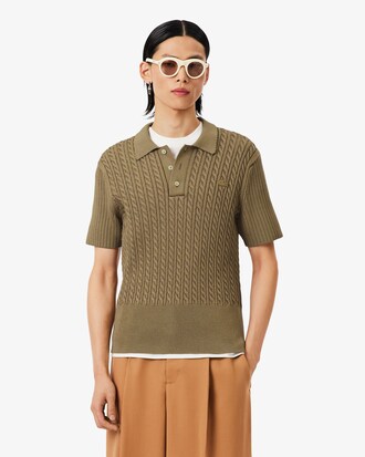Pullover Runway mit Polokragen und Zopfmuster
