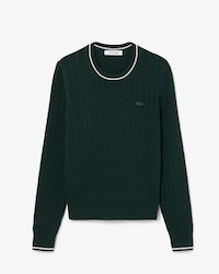 Strickpullover mit Zopfmuster und Streifen