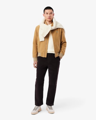 Einfarbiger Pullover aus Baumwolle mit Rundhalsausschnitt