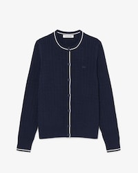 Gestreifter Cardigan aus Strick mit Zopfmuster