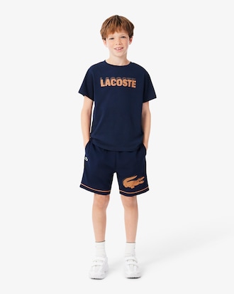 Gestreifte Sportshorts aus Frottee