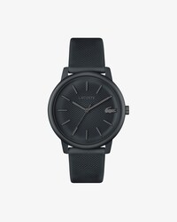 LACOSTE MOVE 12.12 Dreizeigeruhr aus schwarzem Silikon
