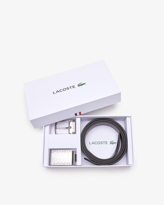 Glatter Lederg&uuml;rtel mit 2&nbsp;Schnallen, Geschenkset