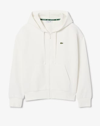 Hoodie aus Piqu&eacute; mit Rei&szlig;verschluss