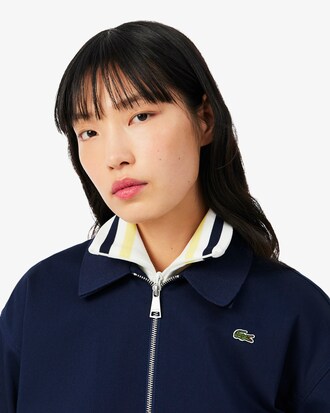 Jacke aus Stretch-Gabardine mit Doppelkragen