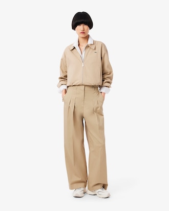 Weite Chinohose aus Stretch-Gabardine