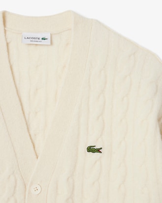 Cardigan aus Wolle mit Zopfmuster
