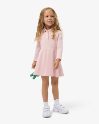 Polokleid aus Stretch-Piqué mit langen Ärmeln