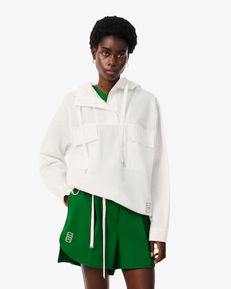 Oversized-&Uuml;berschlupfjacke aus Baumwolle mit Kapuze