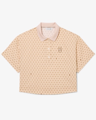 Oversized-Polohemd mit Tennis-Print