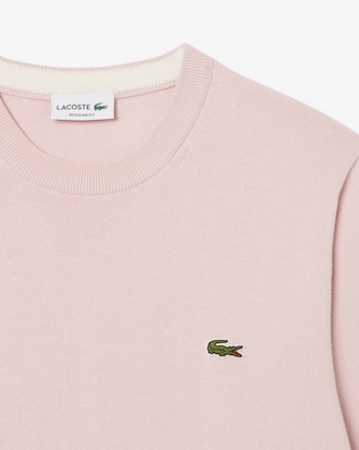 Einfarbiger Pullover aus Baumwolle mit Rundhalsausschnitt