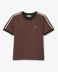 Slim Fit Jacquard-T-Shirt mit Monogramm