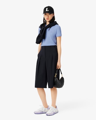 Slim Fit Damen LACOSTE Poloshirt aus Stretch-Baumwoll-Piqu&eacute;